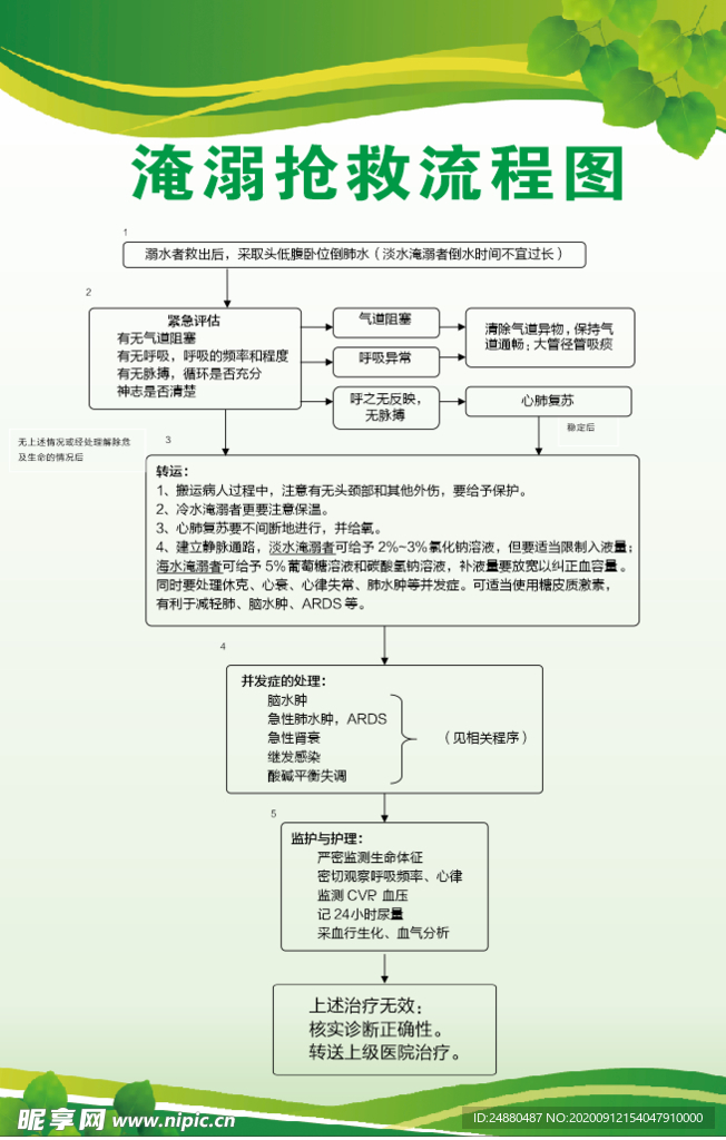 淹溺抢救流程图