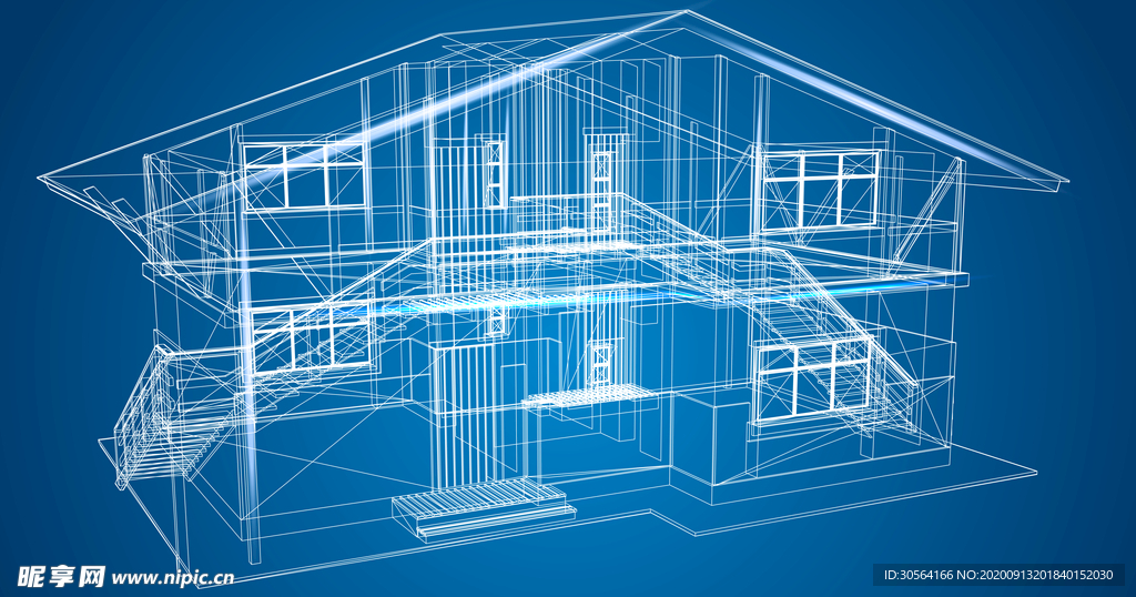 房屋线稿草稿设计背景素材