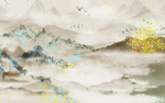 工笔花鸟背景墙装饰画