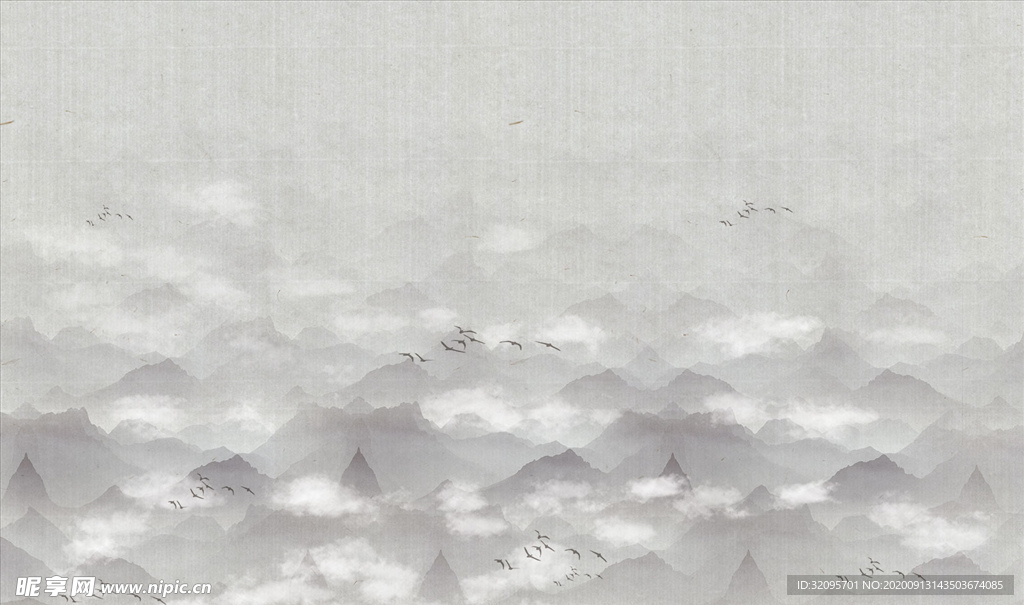 水墨画 背景墙