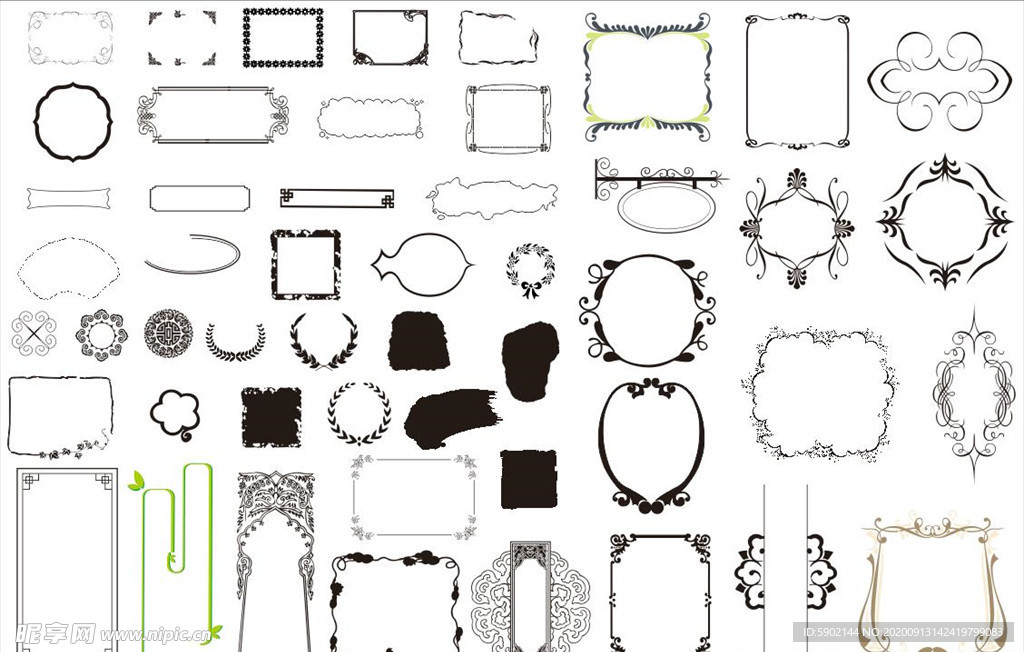 花纹 花边 矢量图 名片 相框