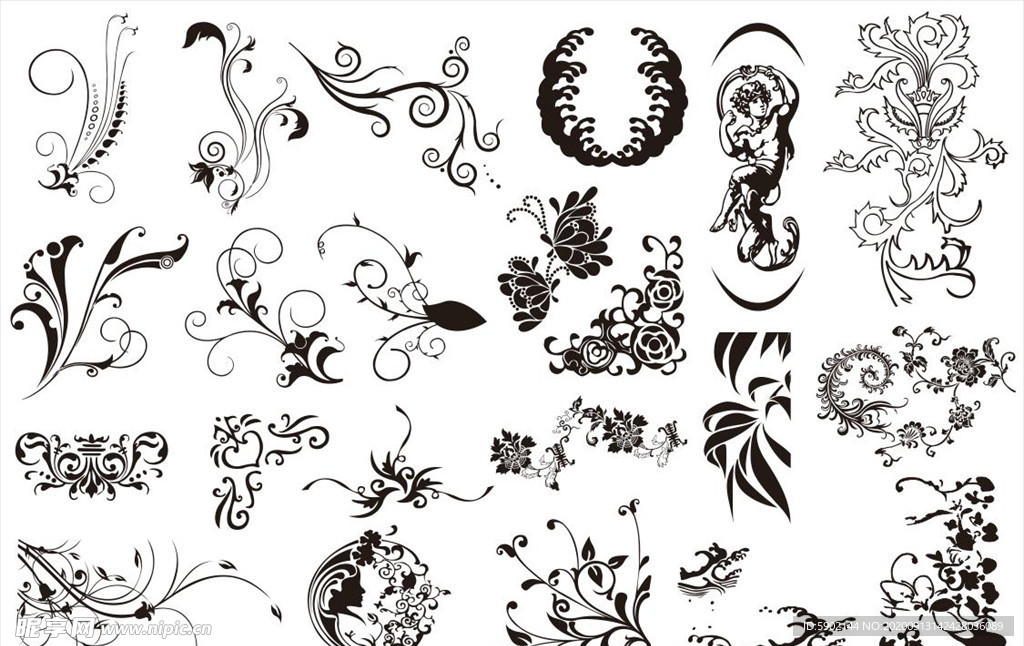 花纹 花边 矢量图 名片 相框