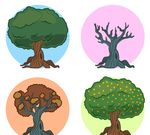 季节性树插图