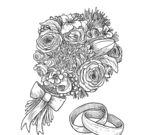 鲜花手绘花束