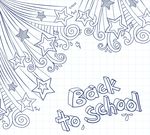 回到学校蓝色涂鸦