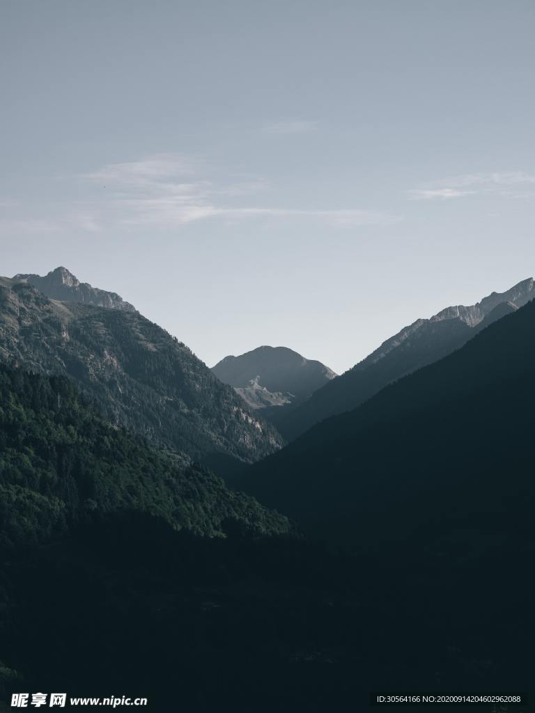 山峰森林自然风景背景