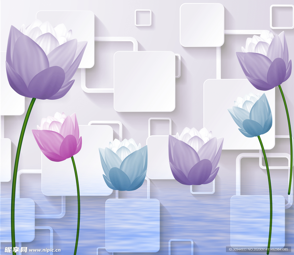 3D花背景墙