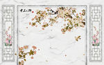 花鸟画 手绘画鸟 背景墙
