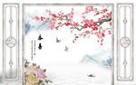 花鸟画 梅花 背景墙