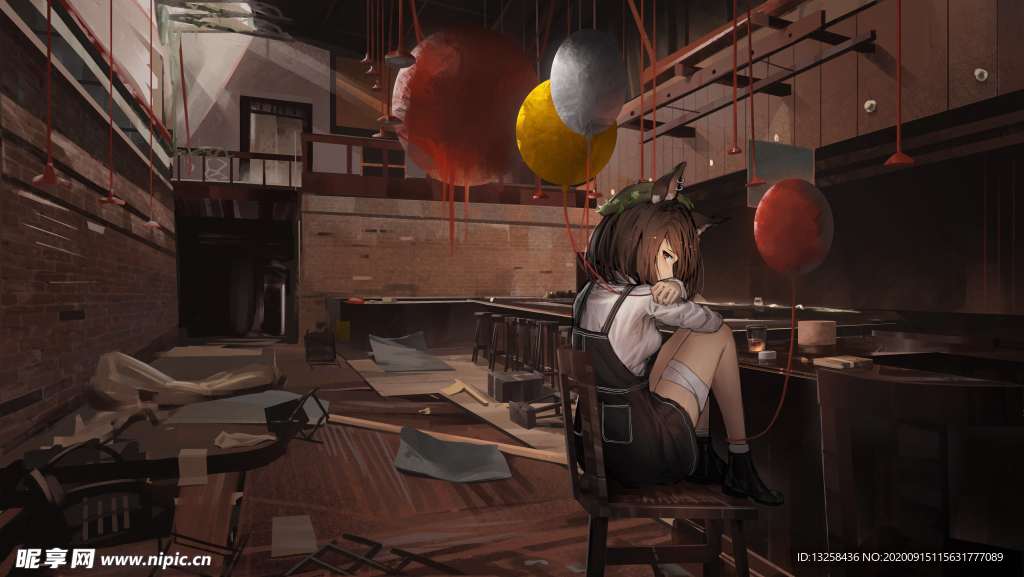 彩色动漫人物插画背景