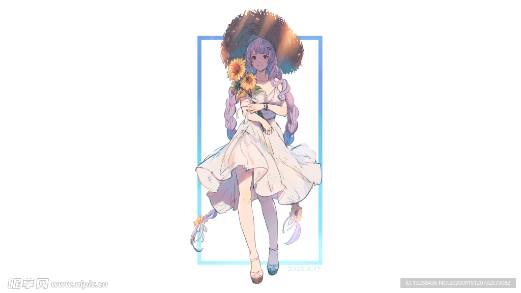 彩色动漫人物插画背景