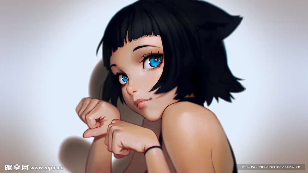 彩色动漫人物插画背景