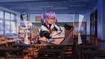 彩色动漫人物插画背景