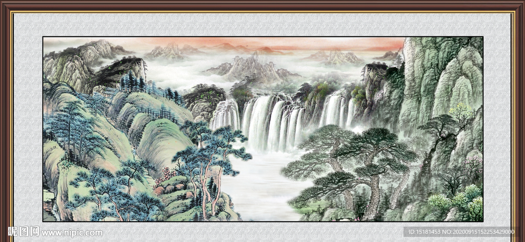 国画瀑布