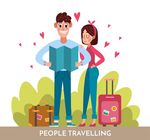 卡通旅行情侣