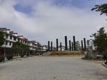 蓝天白云广场古建筑风景
