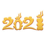 2021艺术字金色主题