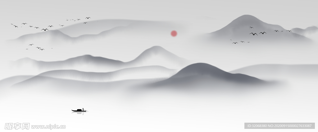 中国风新中式山水画