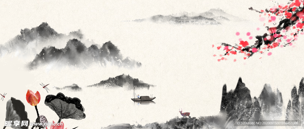 中国风新中式山水画