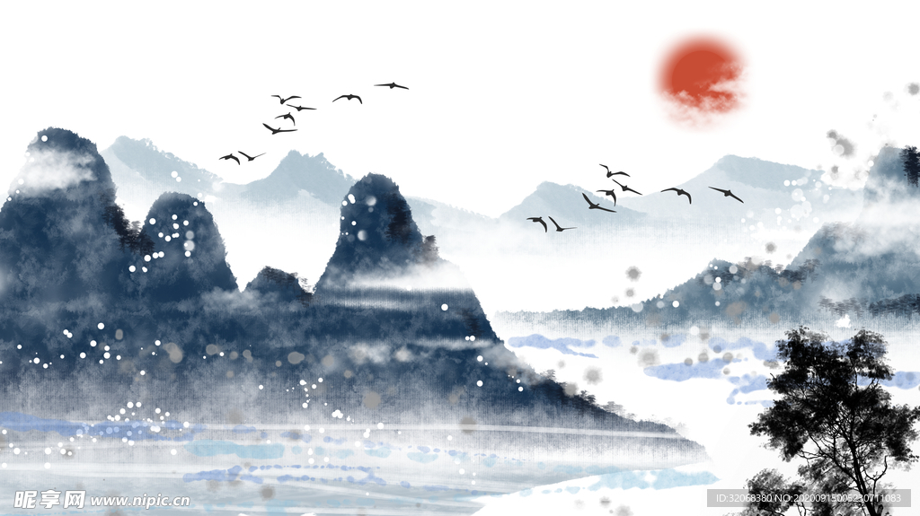 中国风新中式山水画
