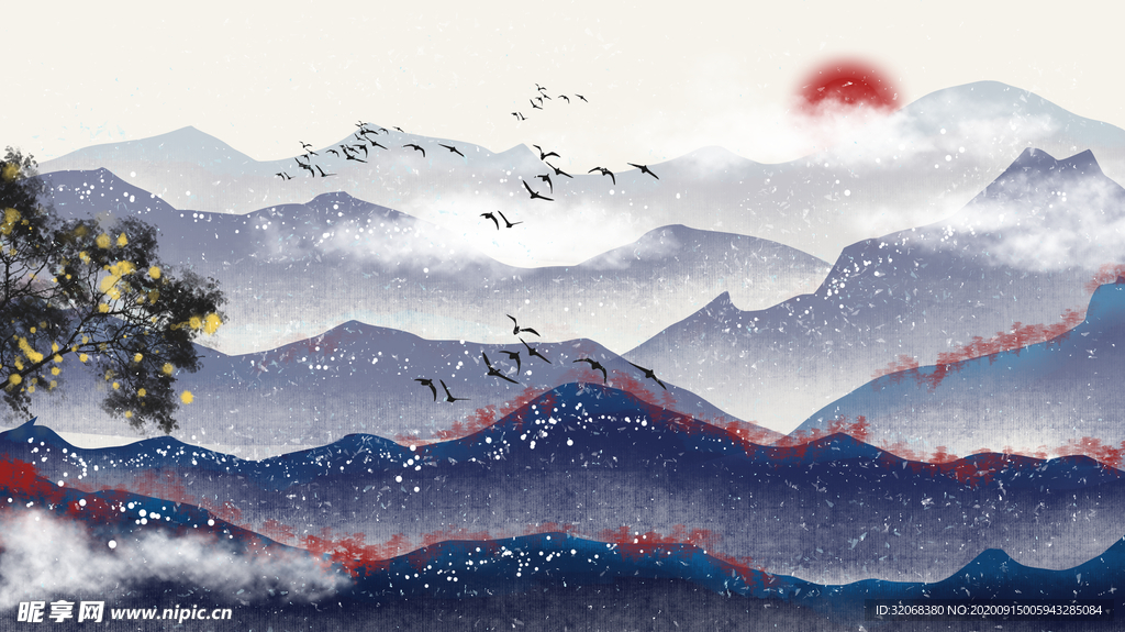 中国风新中式山水画