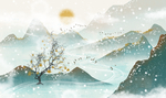 中国风新中式山水画