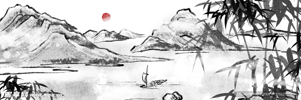 中国风新中式山水画