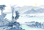 中国风新中式山水画