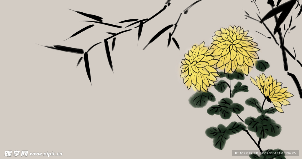 中国风新中式山水画