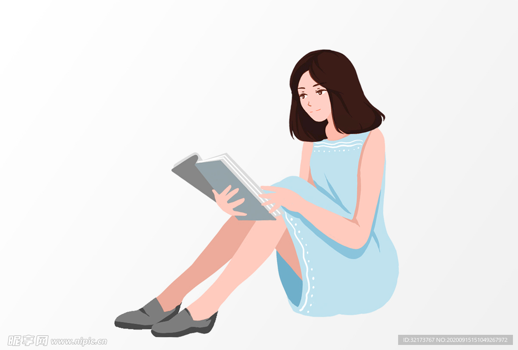 女孩读书