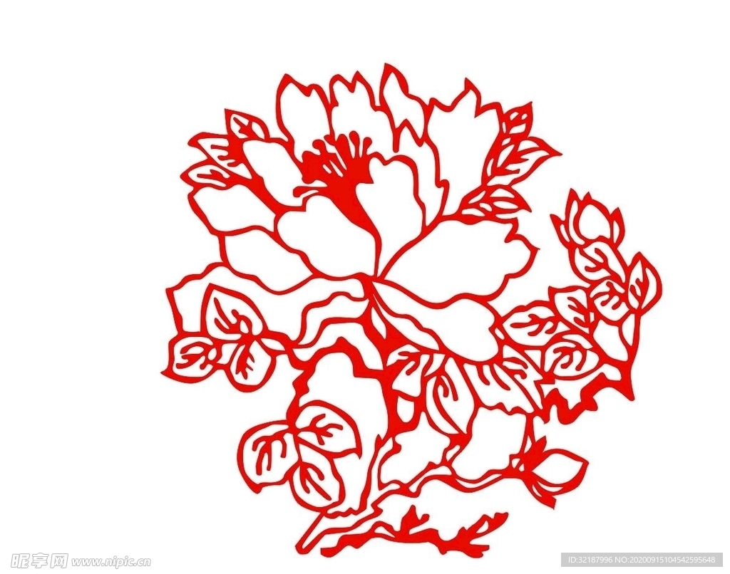 牡丹花矢量图