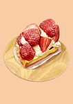 西式甜点草莓蛋糕下午茶手绘插画