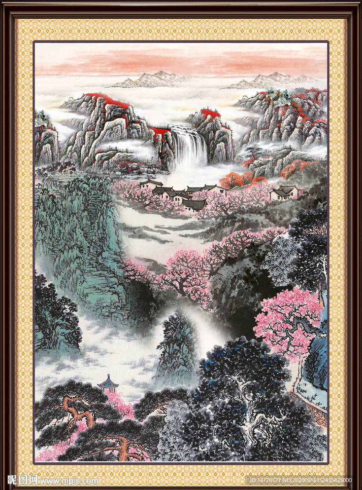 竖幅山水画