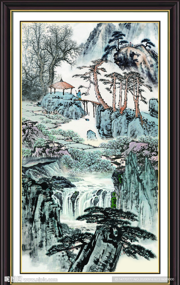 竖幅山水画
