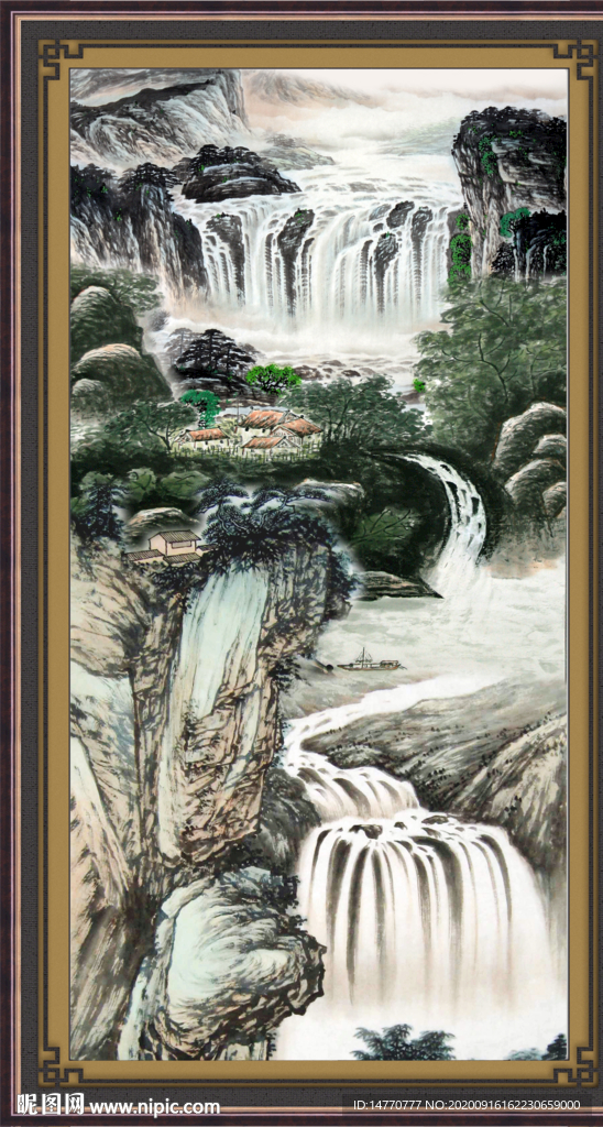 竖幅山水画
