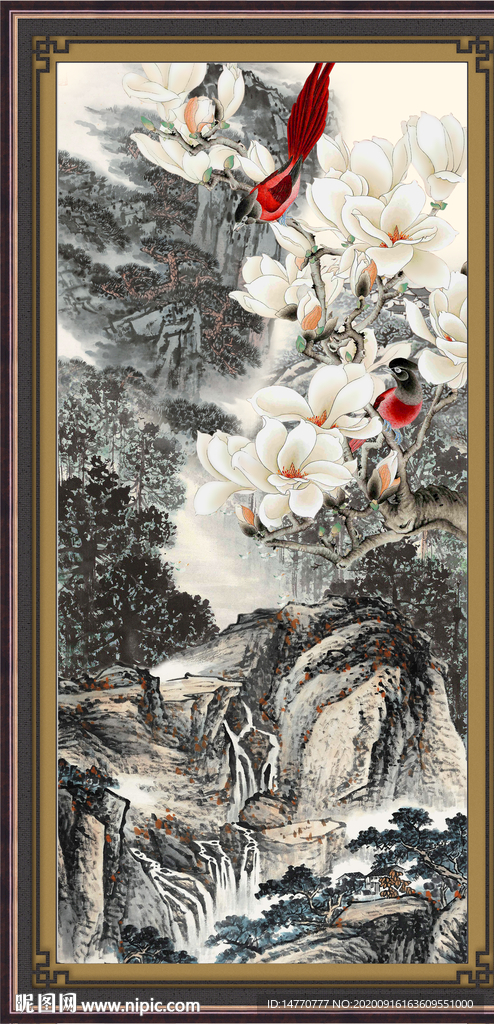 竖幅山水画