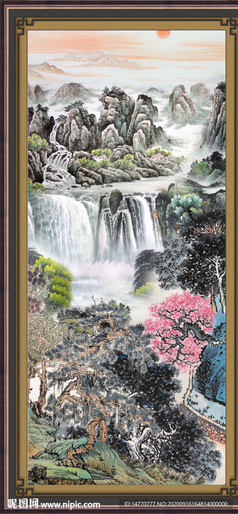 竖幅山水画