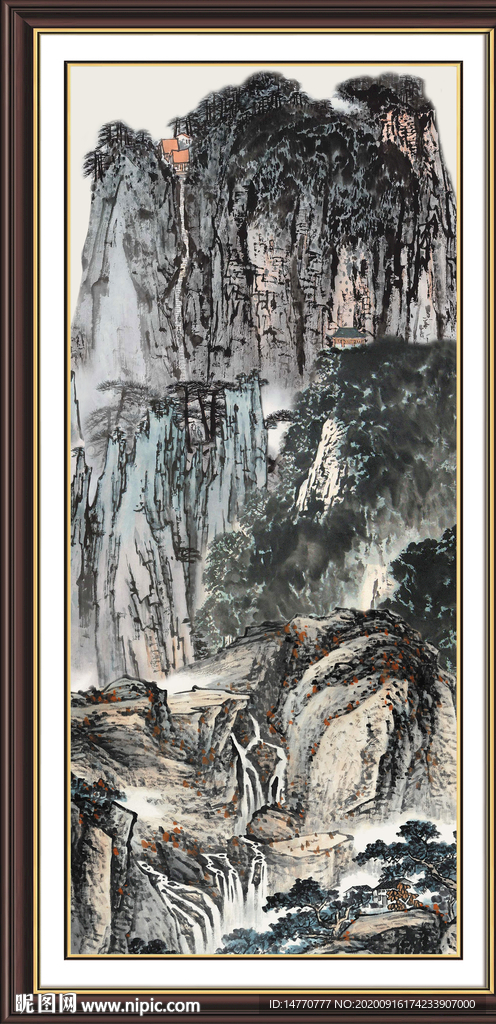 竖幅山水画