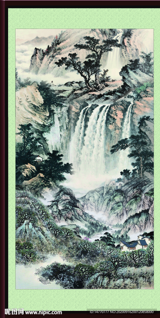 竖幅山水画