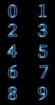 蓝色发光数字