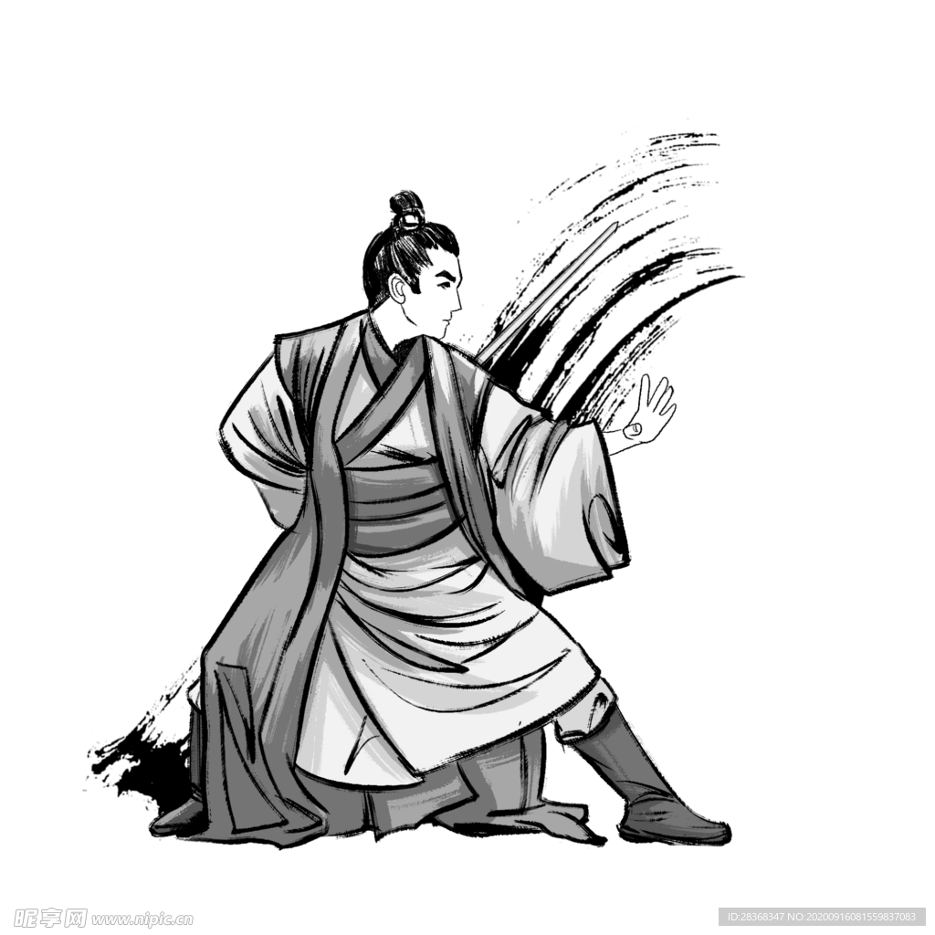 水墨武侠人物