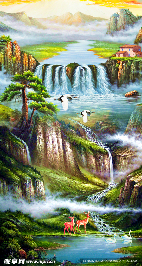 风景玄关装饰画