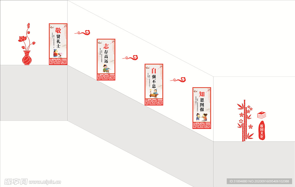 校园楼梯文化墙