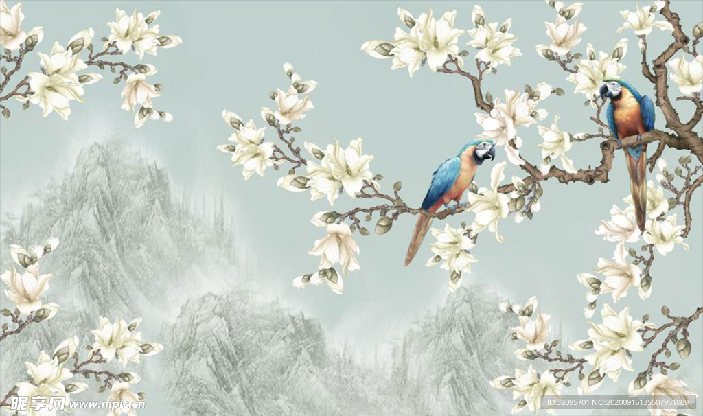 花鸟背景墙