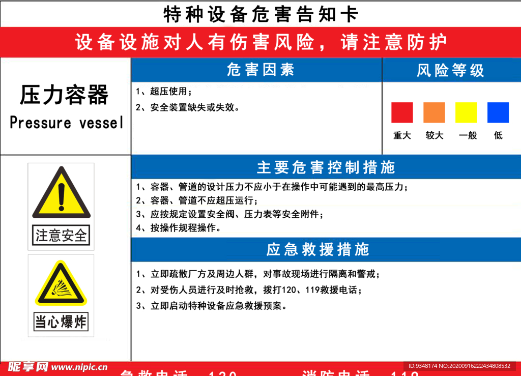 特种设备危险告知牌