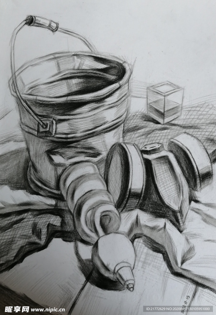 静物结构素描临摹