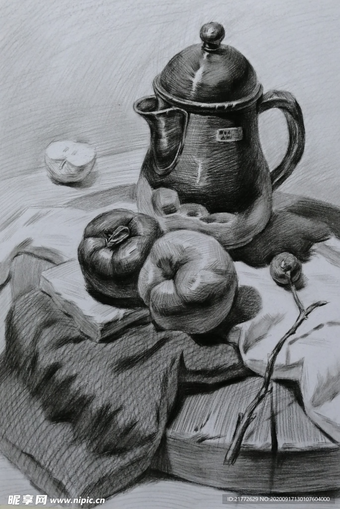 素描静物组合临摹