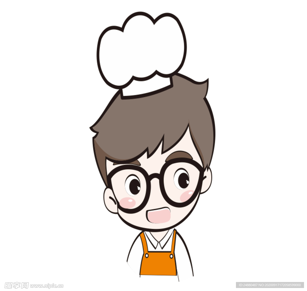 卡通厨师小男孩