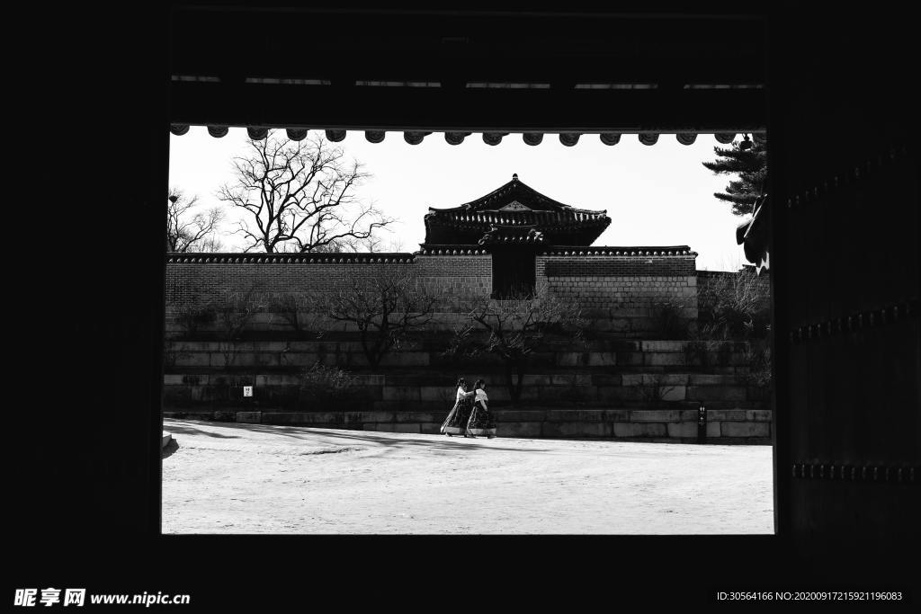 城墙城楼建筑复古背景
