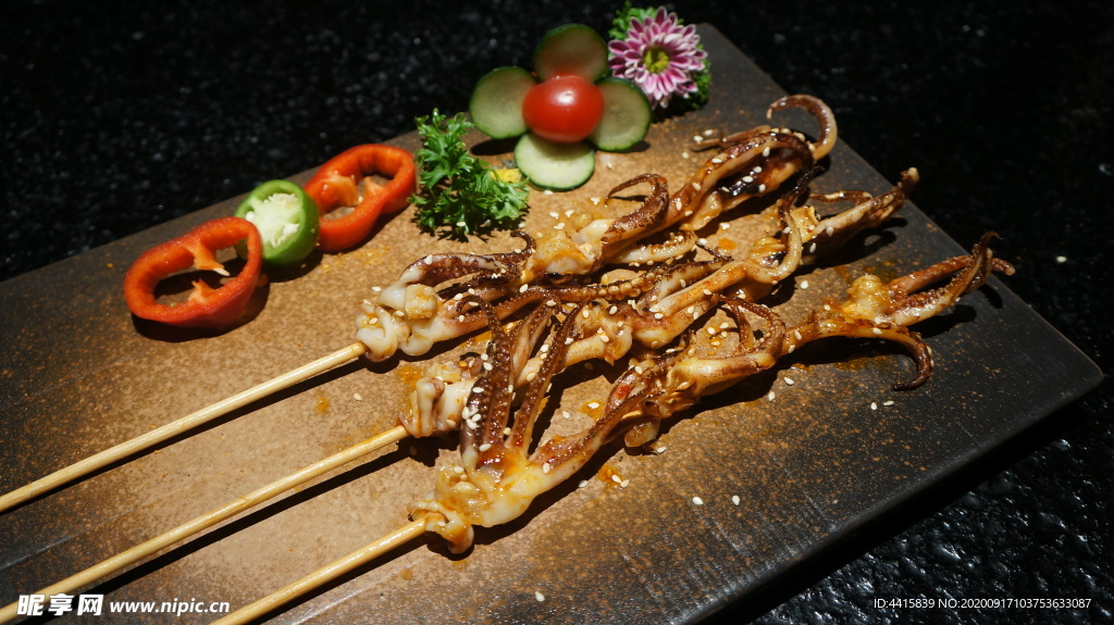 美食 鱿鱼串 烧鱿鱼